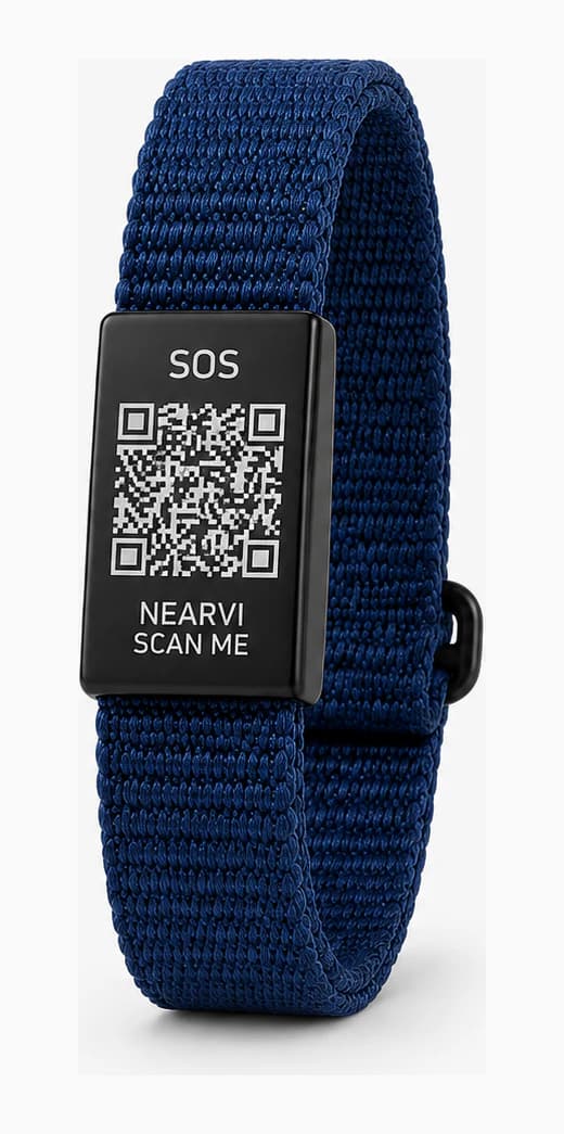 Marineblå NEARVI QR-armbånd